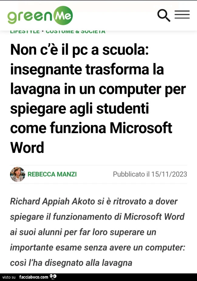 Non c'è il pc a scuola: insegnante trasforma la lavagna in un computer per spiegare agli studenti come funziona microsoft word