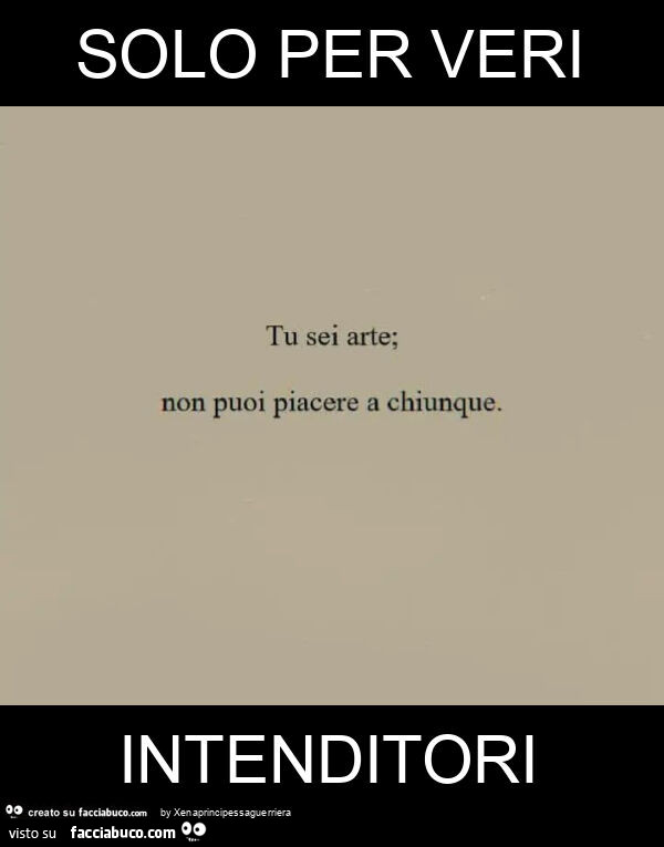 Solo per veri intenditori