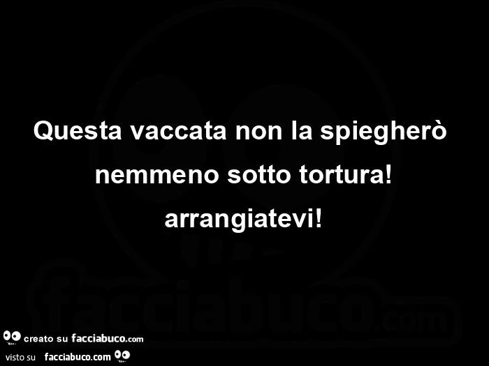 Questa vaccata non la spiegherรฒ nemmeno sotto tortura! Arrangiatevi
