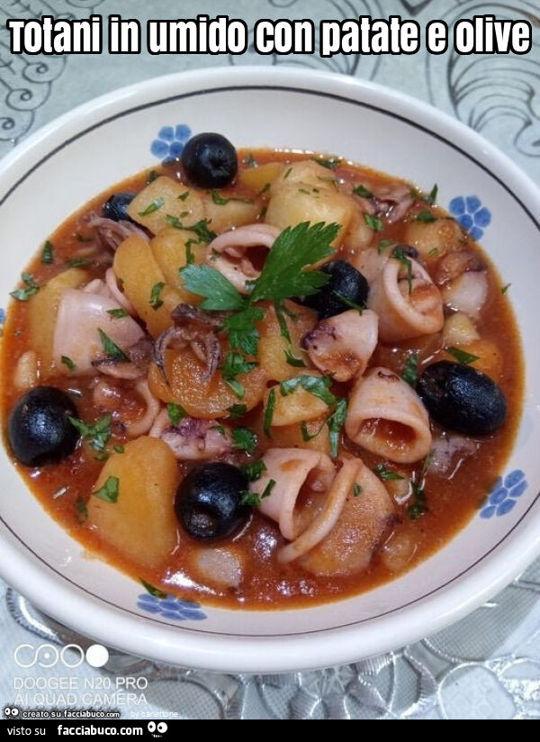 Totani in umido con patate e olive