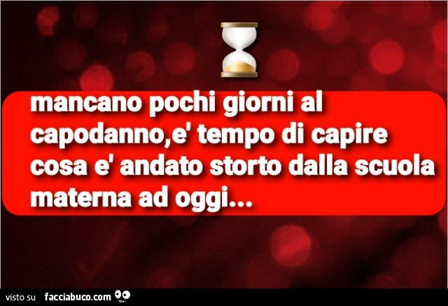 Mancano pochi giorni al capodanno, è tempo di capire cosa è andato storto dalla scuola materna ad oggi