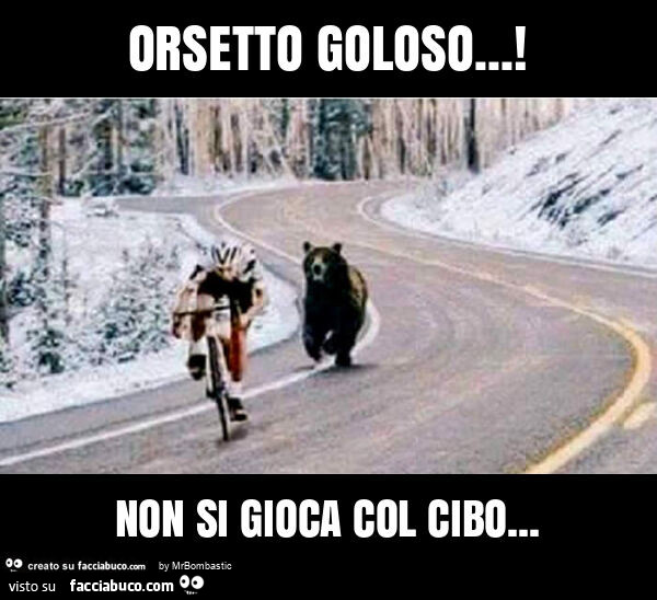 Orsetto goloso&hellip; ! Non si gioca col cibo