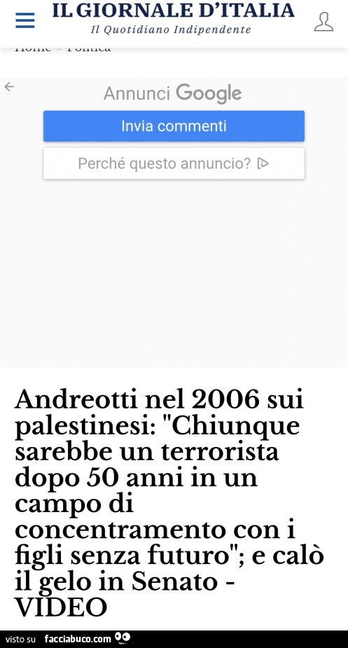 Andreotti nel 2006 sui palestinesi: chiunque sarebbe un terrorista dopo 50 anni in un campo di concentramento con i figli senza futuro; e calò il gelo in senato