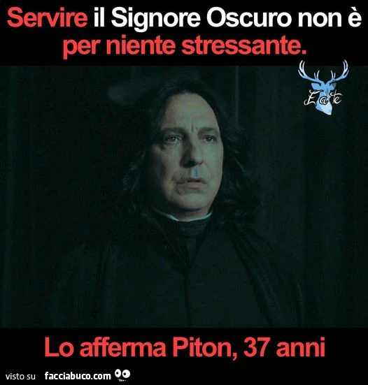 Servire il signore oscuro non è per niente stressante. Lo afferma Piton, 37 anni