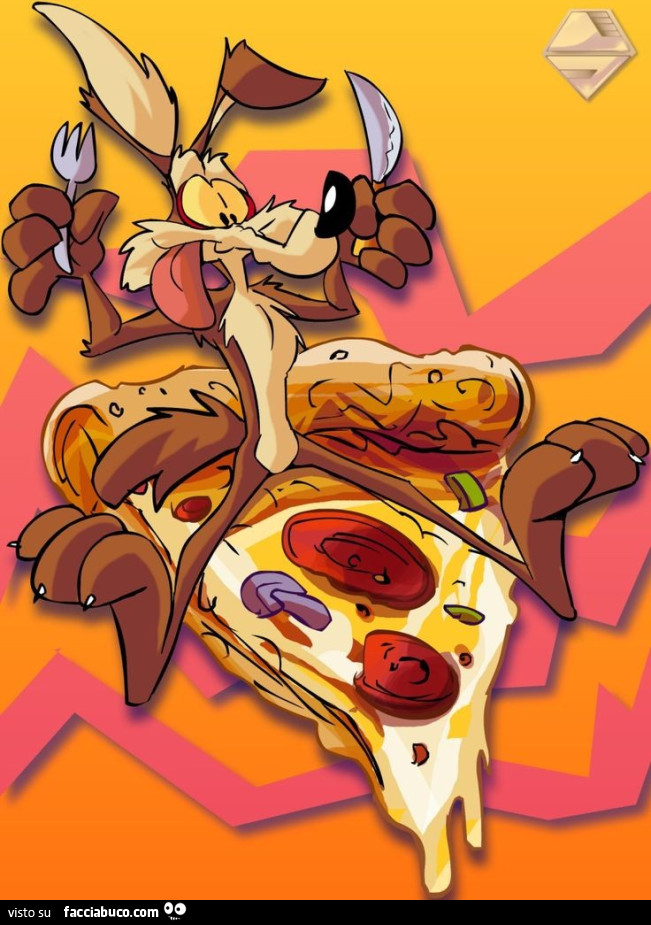 Wile il Coyote affamato di pizza
