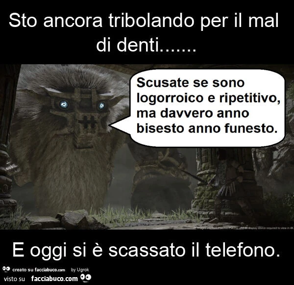 Sto ancora tribolando per il mal di denti… e oggi si รจ scassato il telefono