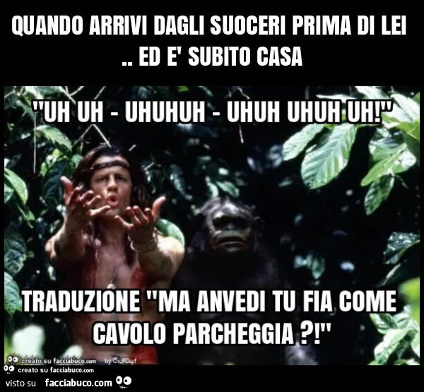 Quando arrivi dagli suoceri prima di lei. Ed è subito casa