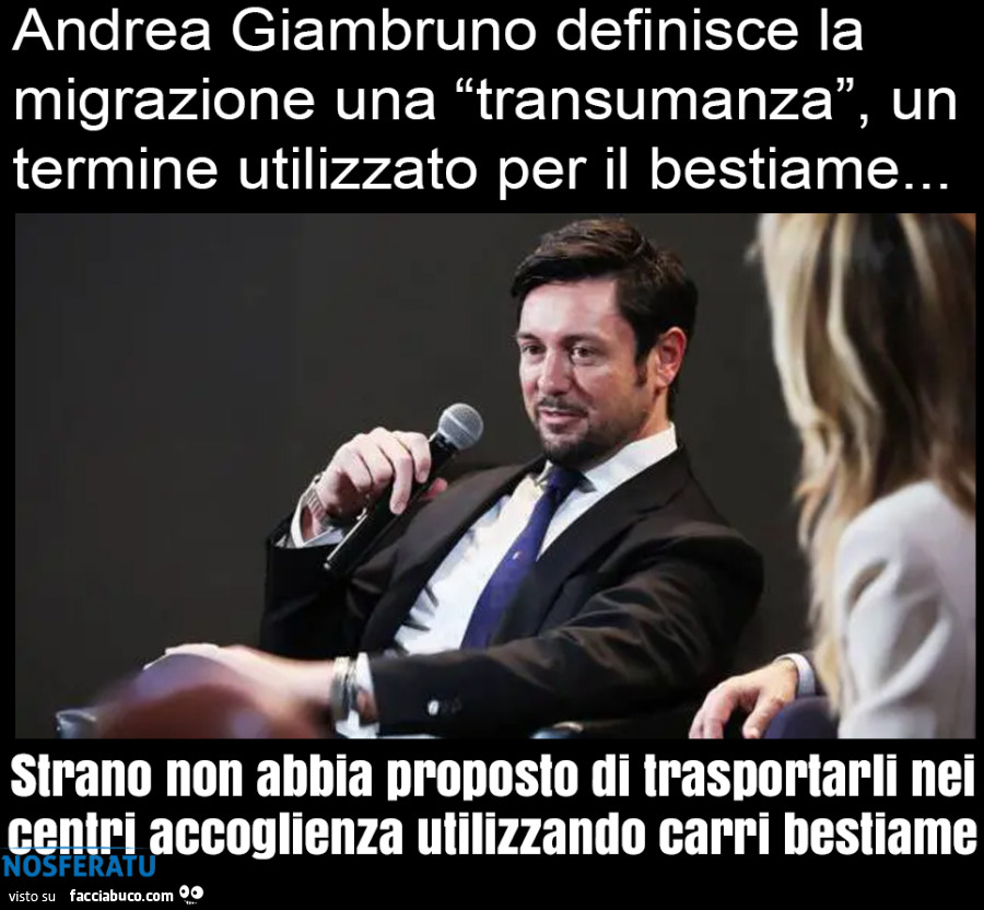 Giambruno: “La migrazione dall'Africa? Una transumanza”
