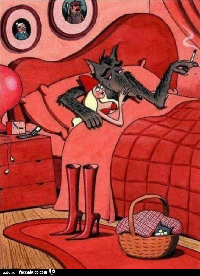 Cappuccetto Rosso a letto con il lupo