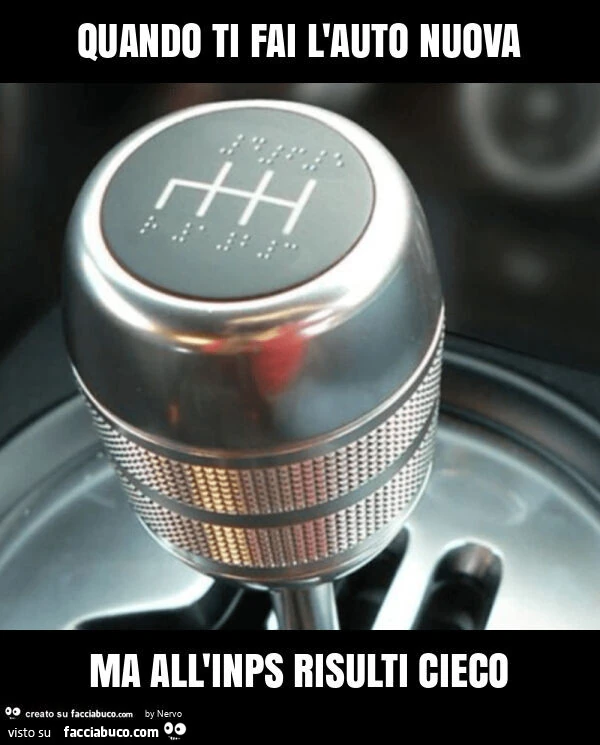 Quando ti fai l'auto nuova ma all'inps risulti cieco