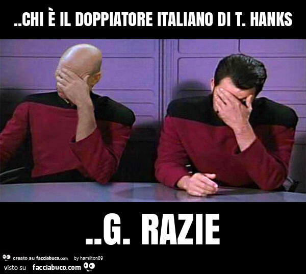 Chi è il doppiatore italiano di t. Hanks. G. Razie
