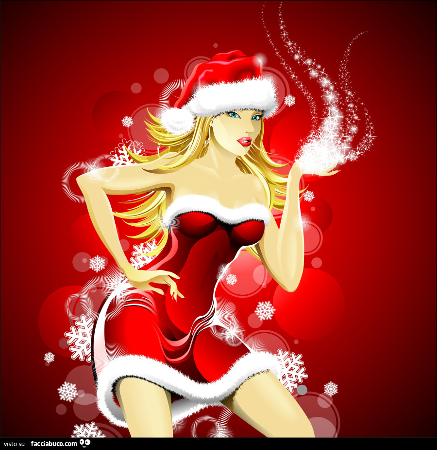 Illustrazione bionda natalizia sexy