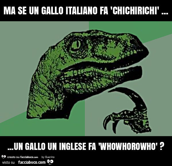 Ma se un gallo italiano fa 'chichirichì… un gallo un inglese fa 'whowhorowhò?