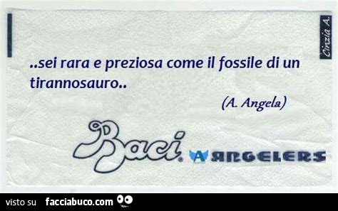 Sei rara e preziosa come il fossile di un tirannosauro. A. Angela