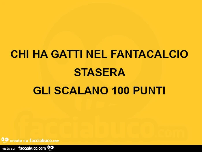 Chi ha gatti nel fantacalcioย stasera gliย scalano 100 puntiย