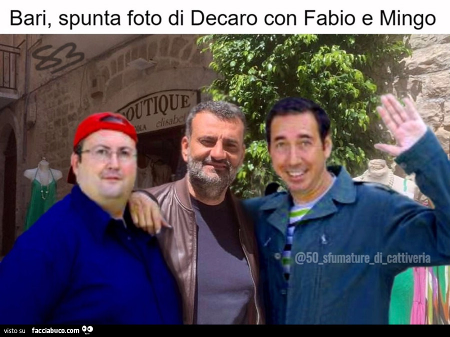Bari, spunta foto di Decaro con Fabio e Mingo