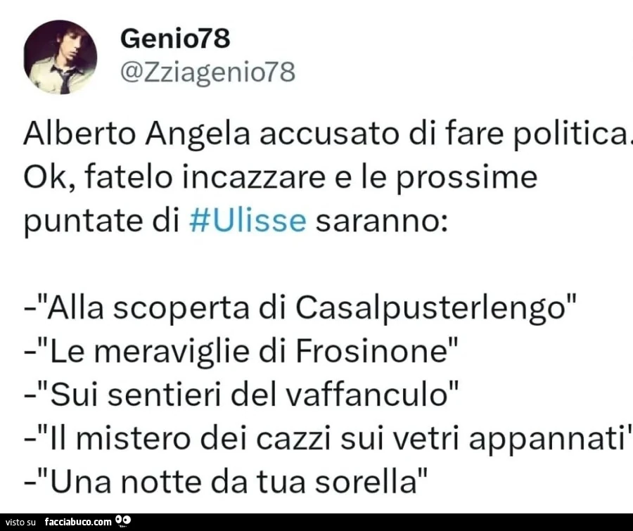 Alberto Angela accusato di fare politica. Ok, fatelo incazzare e le prossime puntate di ulisse saranno