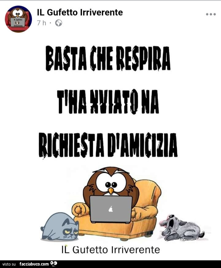 Basta che respira t'ha nviato na richiesta d'amicizia