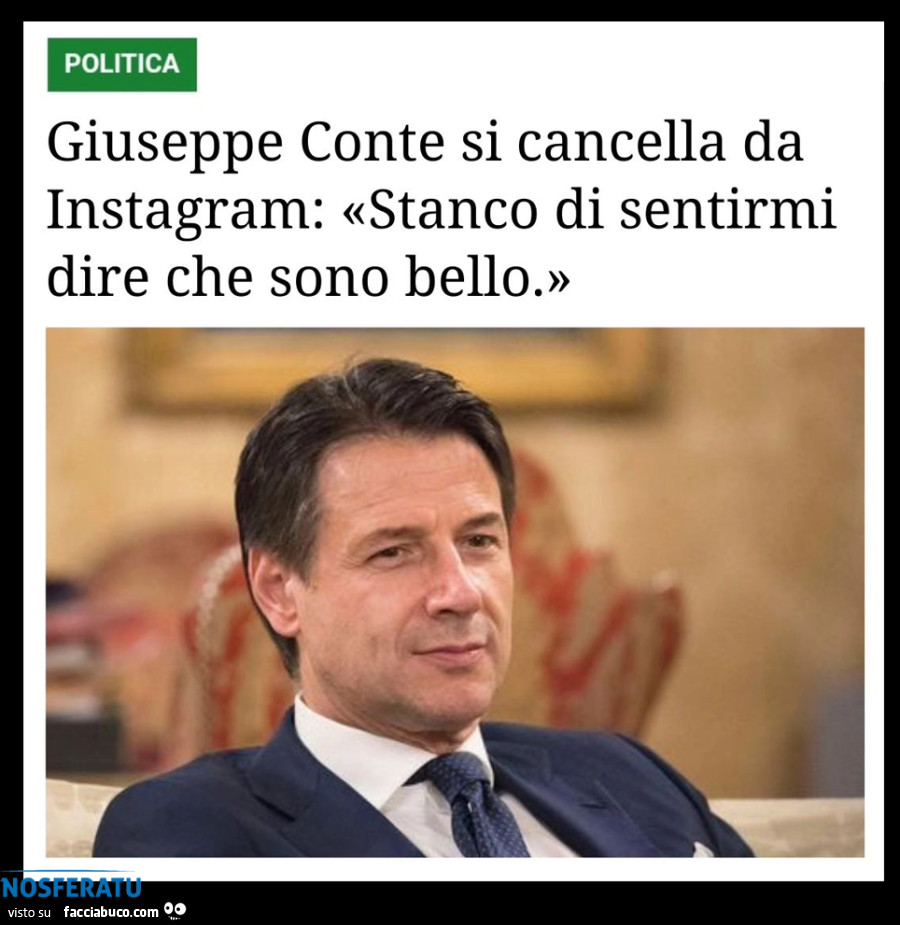 Giuseppe Conte si cancella da Instagram