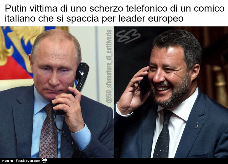 Putin vittima di uno scherzo telefonico di un comico italiano che si spaccia per leader europeo
