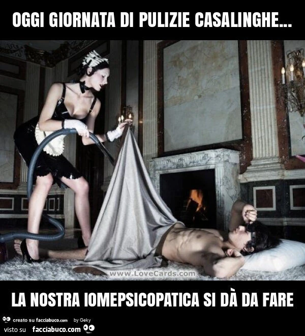 Oggi giornata di pulizie casalinghe&hellip; la nostra iomepsicopatica si dà da fare