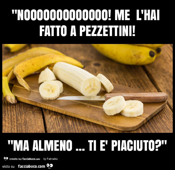 "nooooooooooooo! Me l'hai fatto a pezzettini! "Ma almeno&hellip; ti è piaciuto? "