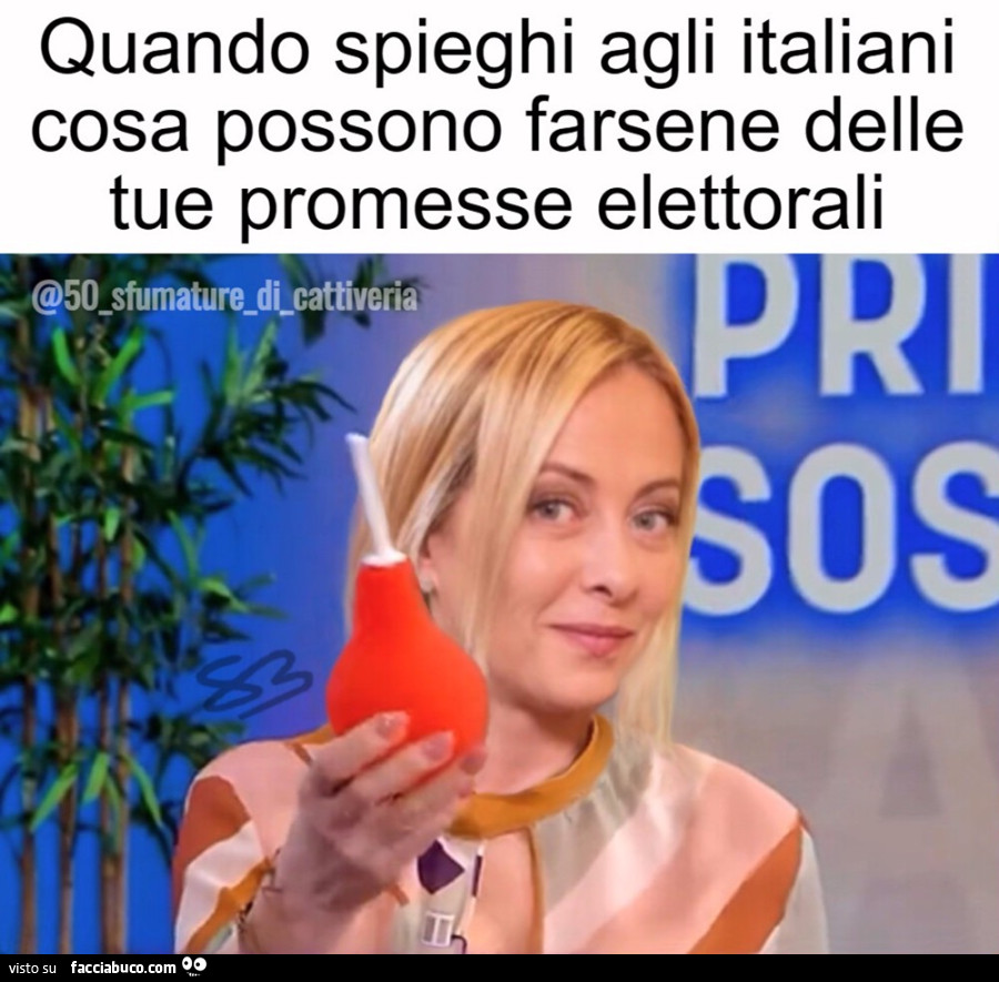 Quando spieghi agli italiani cosa possono farsene delle tue promesse elettorali