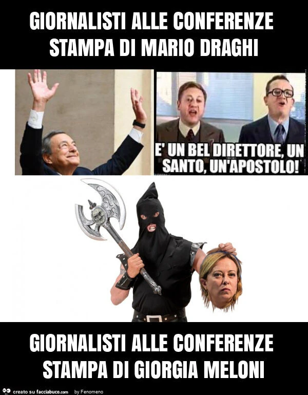 Giornalisti alle conferenze stampa di mario draghi giornalisti alle conferenze stampa di giorgia meloni
