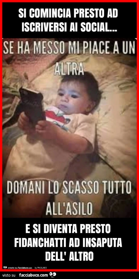 Si comincia presto ad iscriversi ai social&hellip; e si diventa presto fidanchatti ad insaputa dell' altro