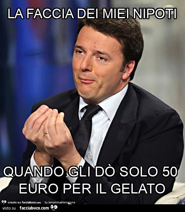 La faccia dei miei nipoti quando gli dò solo 50 euro per il gelato