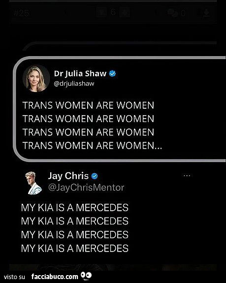 Trans women are women. My kia is a mercedes
