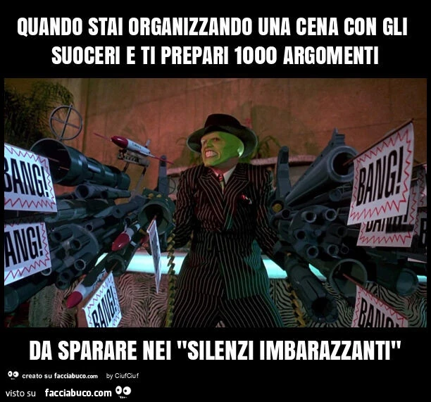 Quando stai organizzando una cena con gli suoceri e ti prepari 1000 argomenti da sparare nei "silenzi imbarazzanti"