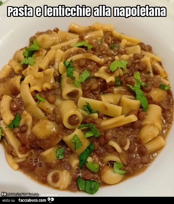 Pasta e lenticchie alla napoletana