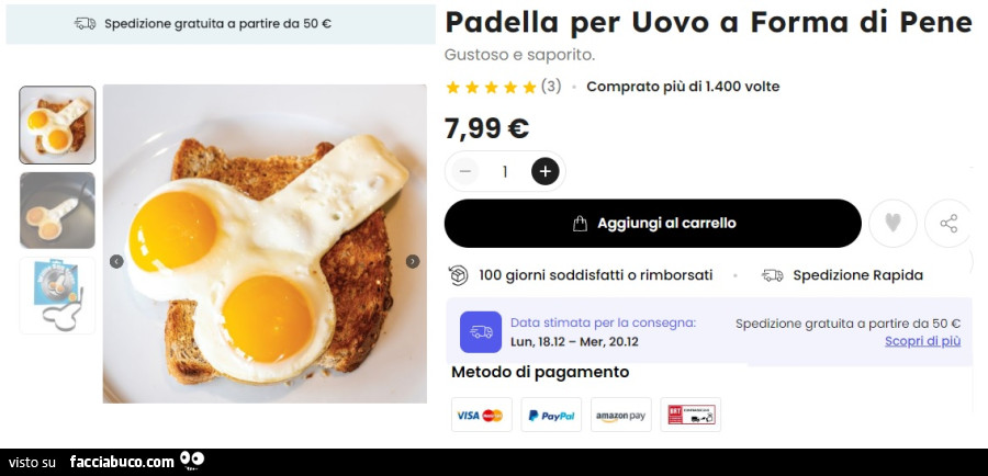 Padella per Uovo a Forma di Pene