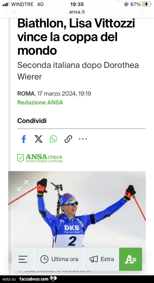 Biathlon, Lisa Vittozzl vince la coppa del mondo