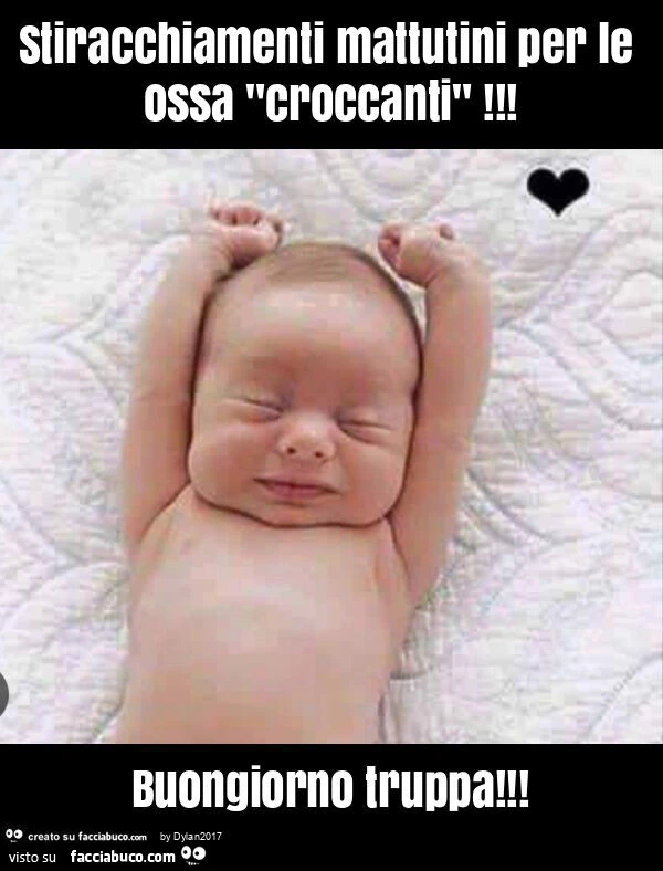 Stiracchiamenti mattutini per le ossa "croccanti"! Buongiorno truppa
