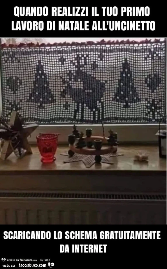 Quando realizzi il tuo primo lavoro di natale all'uncinetto scaricando lo schema gratuitamente da internet