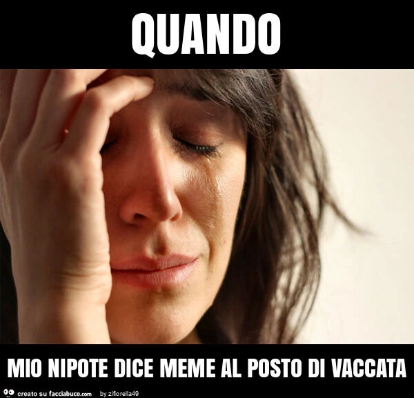 Quando mio nipote dice meme al posto di vaccata
