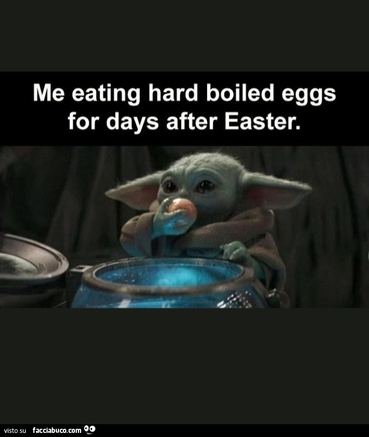 Me eating hard boiled eggs for days after easter