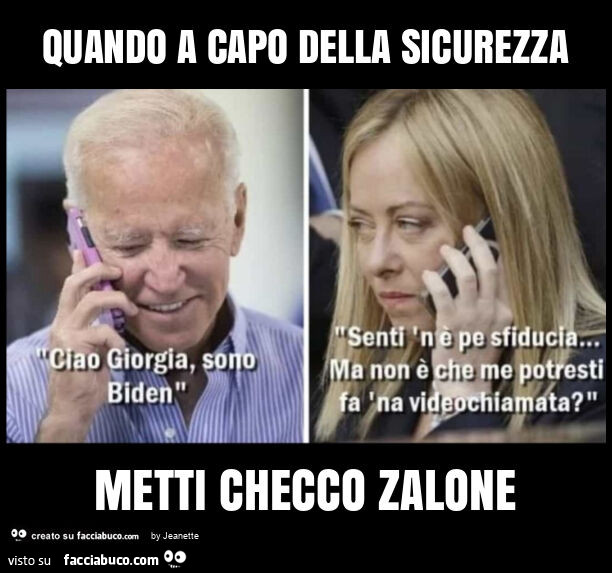 Quando a capo della sicurezza metti checco zalone