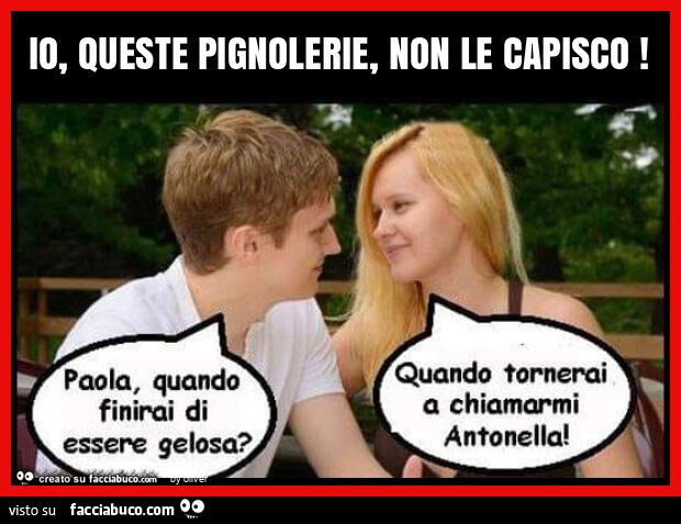 Io, queste pignolerie, non le capisco