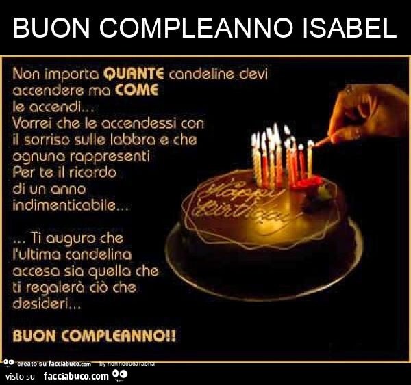 Buon compleanno isabel 