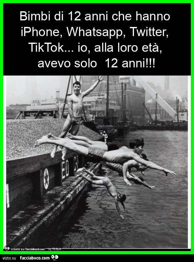Bimbi di 12 anni che hanno iphone, whatsapp, twitter, tiktok… io, alla loro età, avevo solo 12 anni