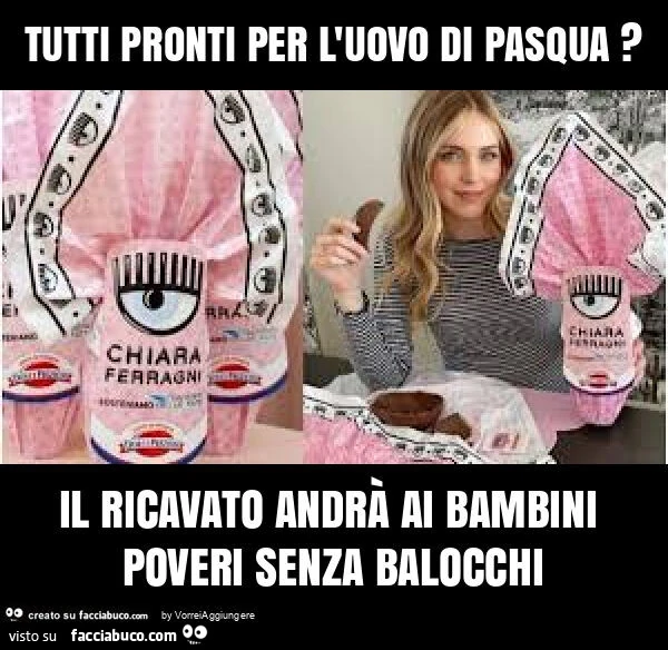 Tutti pronti per l'uovo di pasqua? Il ricavato andrà ai bambini poveri senza balocchi