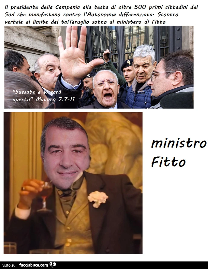 De luca protesta a Roma