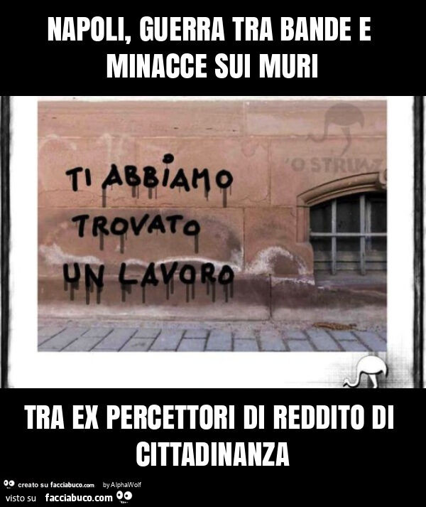 Napoli, guerra tra bande e minacce sui muri tra ex percettori di reddito di cittadinanza