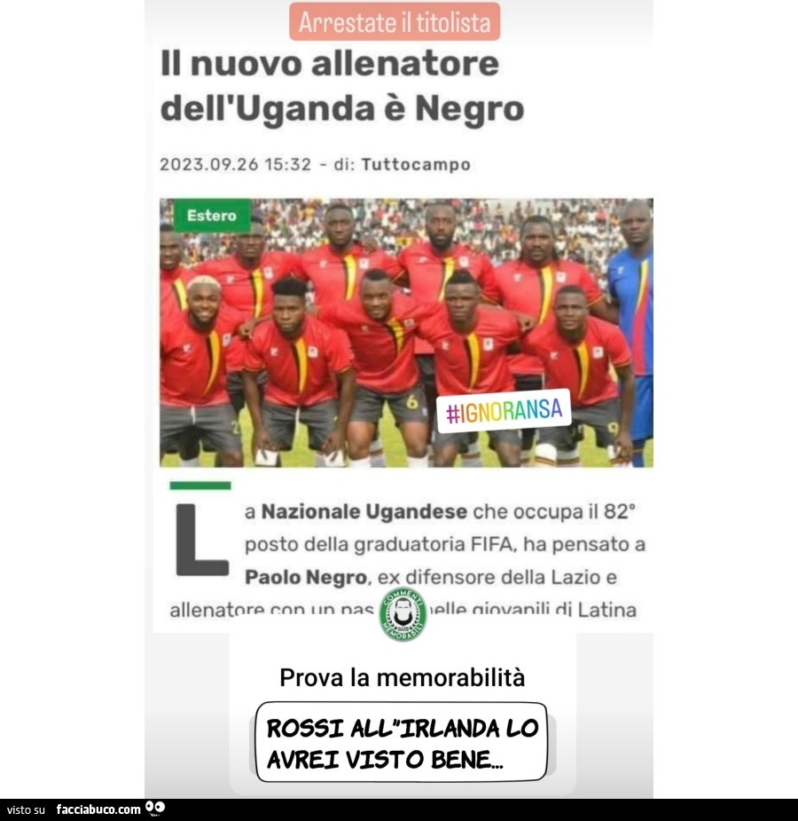 Il nuovo allenatore dell'uganda è negro