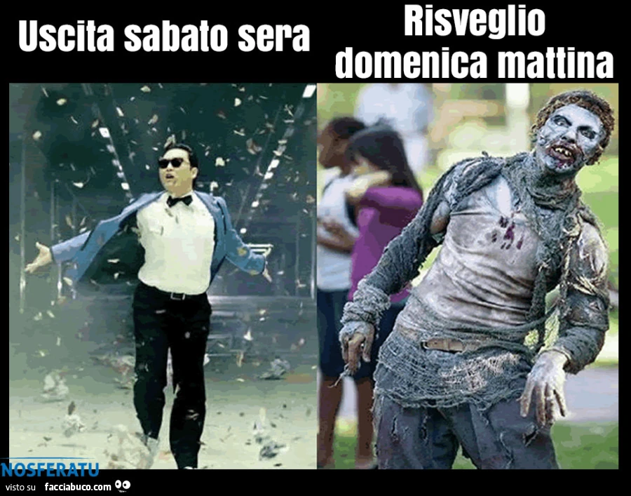 Uscita del sabato sera VS rientro la domenica mattina