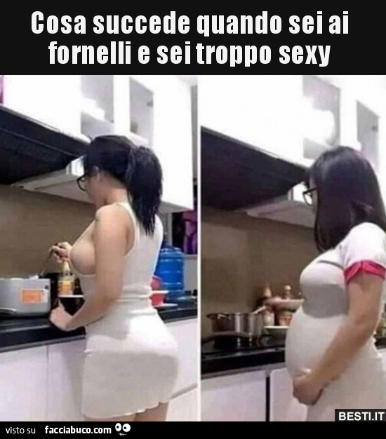 Cosa succede quando sei ai fornelli e sei troppo sexy