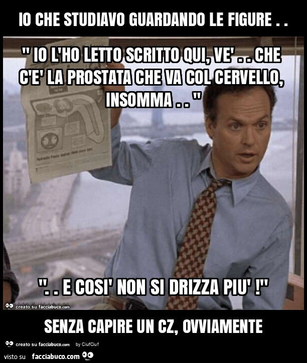 Io che studiavo guardando le figure. Senza capire un cz, ovviamente